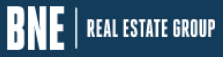 BNE Real estate group logo in white color on blue background