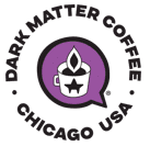 Dark master coffee Chicago USA logo in black color